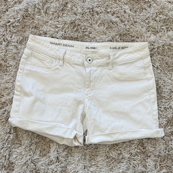 DL1961 Pants - DL1961 Karlie Boyfriend Denim Shorts White
